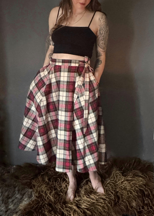 Red Tartan Wrap Skirt