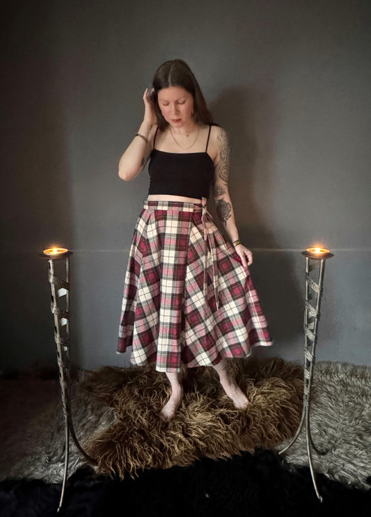 Red Tartan Wrap Skirt