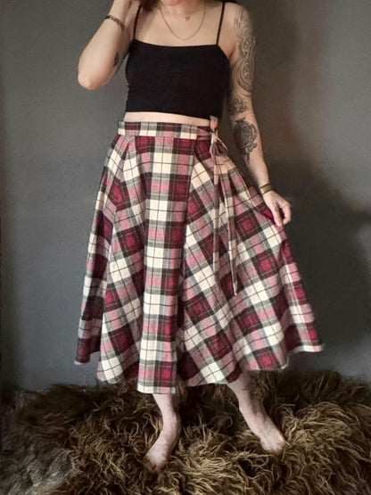 Red Tartan Wrap Skirt